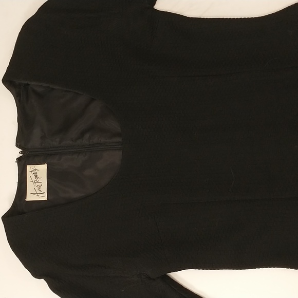 Anne Fogerty Vintage American Designer Classic Black Dress Midi Long Sleeve 8-10 - Picture 11 of 11